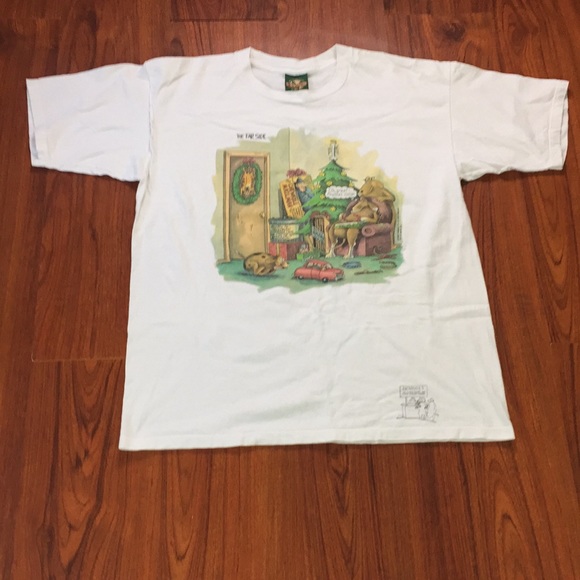 80s Vintage The Far Side Funny Christmas Tee Shirt - Picture 3 of 6